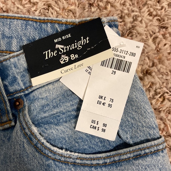 Abercrombie and Fitch NWT Mid Rise 90s Straight Jean curve love sz 29 - Picture 4 of 7
